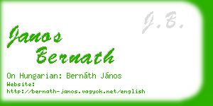janos bernath business card