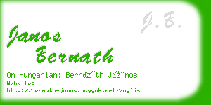janos bernath business card